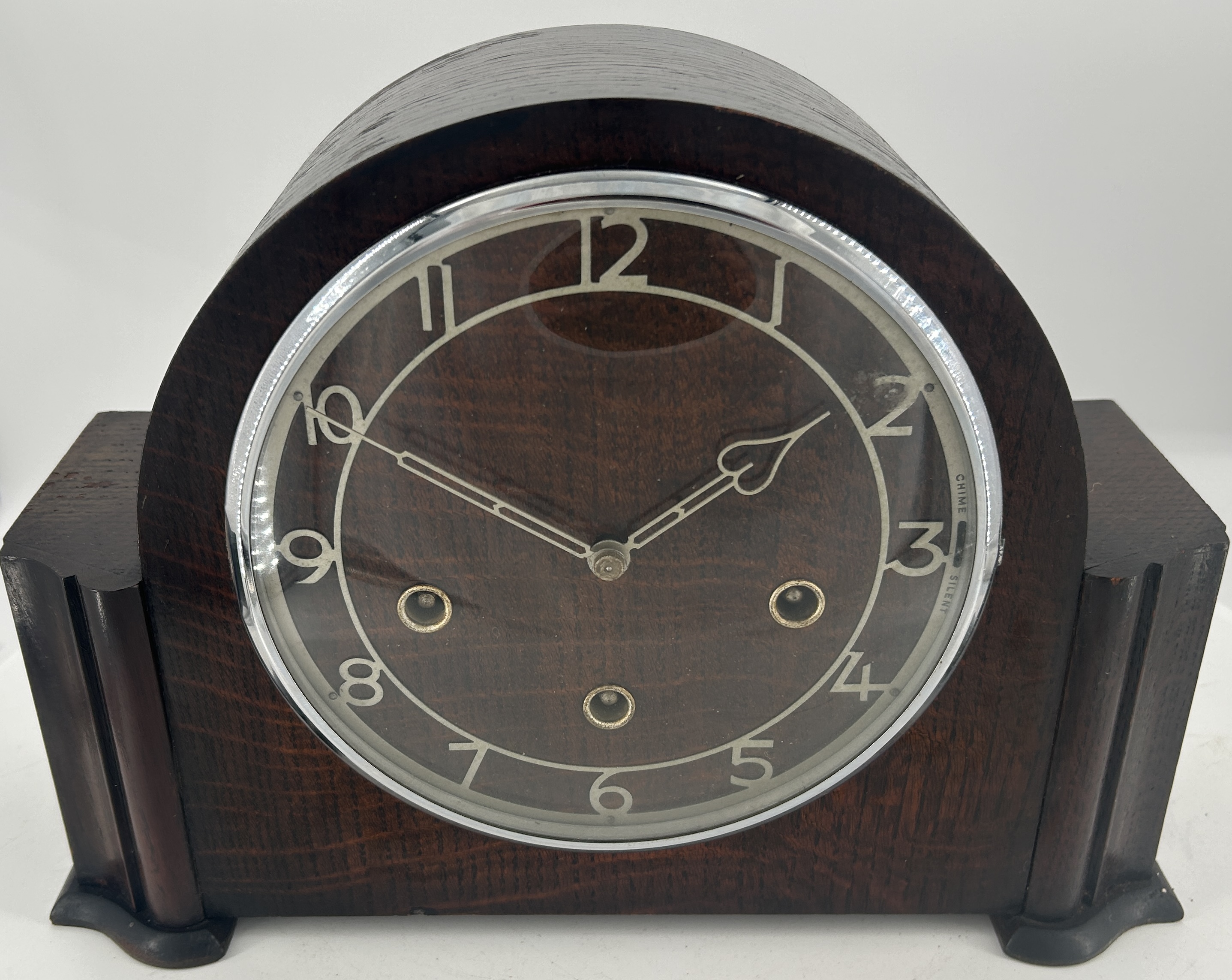 Great Art Deco Westminster chime Mantle clock – ca 1930 - Image 7